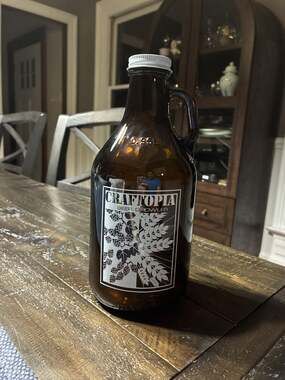 Craftopia Amber Glass Beer Growler 0.95L